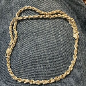 22” 5mm Diamond Cut Rope Chain Necklace Solid 925 Sterling Silver Made in Italy